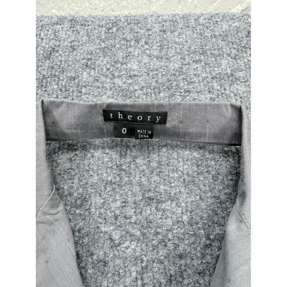 Theory Womens Grey Short Sleeve Back Cutout Tie Waist Shirtdress Size 0 - Picture 2 of 7